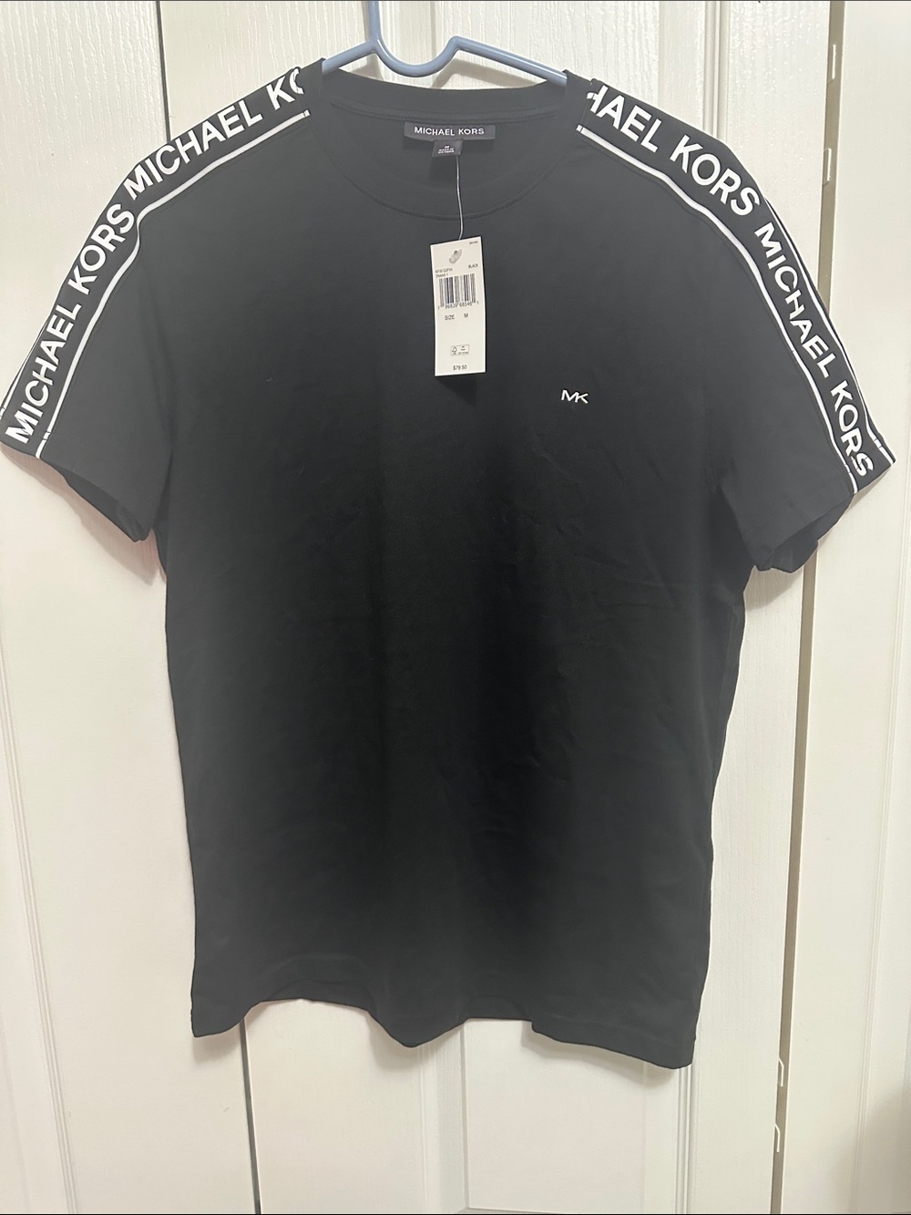 Michael Kors Black Short-Sleeve Logo Tape Crewneck men’s Tee